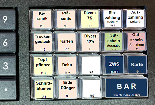 Die Tastatur der SAM4S NR-510R